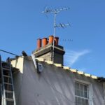 Clay chimney pots installation by roofing company in Maidenhead