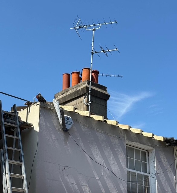 Clay chimney pots installation by roofing company in Maidenhead